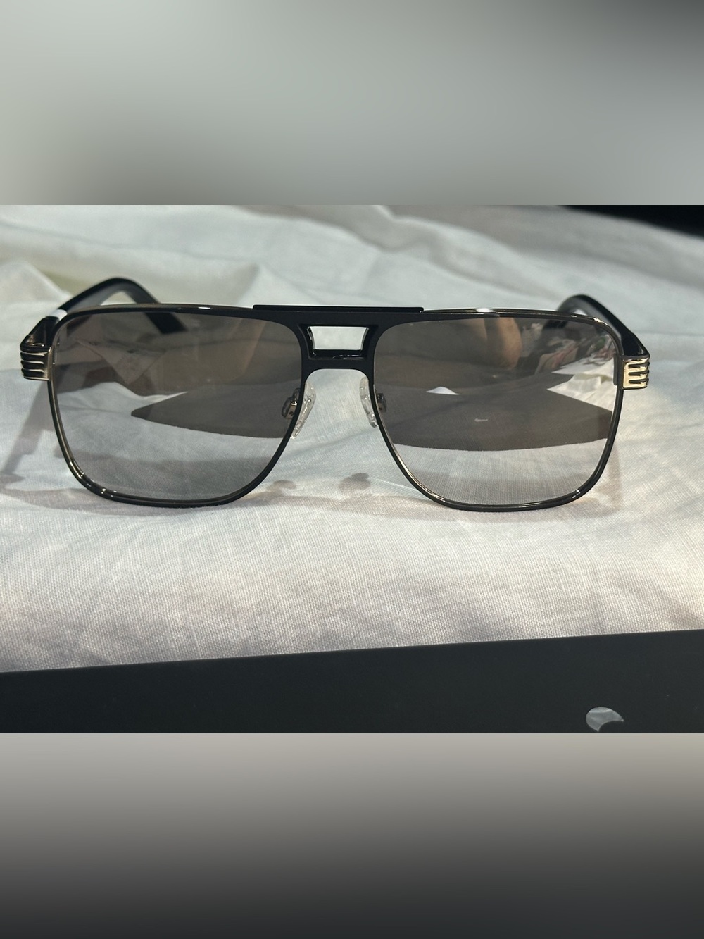 3. NEW Men's Black Aviator Sunglasses with Gray Lenses